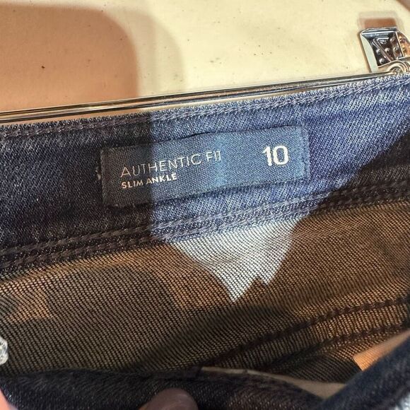 J Jill Authentic Fit Slim Ankle Raw Hem‎ Size 10 Medium Wash Blue Cropped - Picture 11 of 16